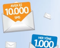 Her yöne ve Avea içine BİNLERCE SMS